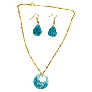 نیم ست گردنبند رزینی